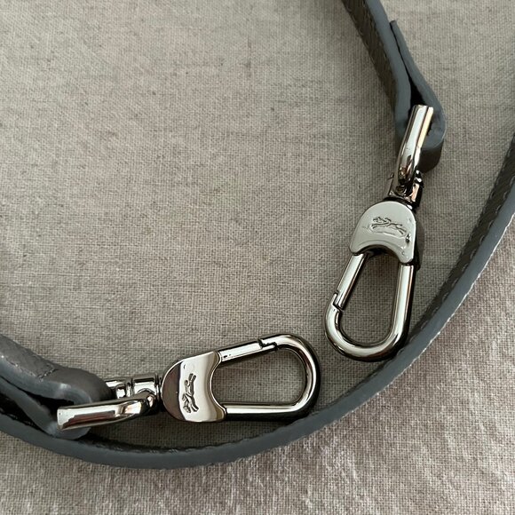 LONGCHAMP Medium Roseau Leather Top Handle Bag - Turtle Dove Grey - Authentic - Picture 8 of 17